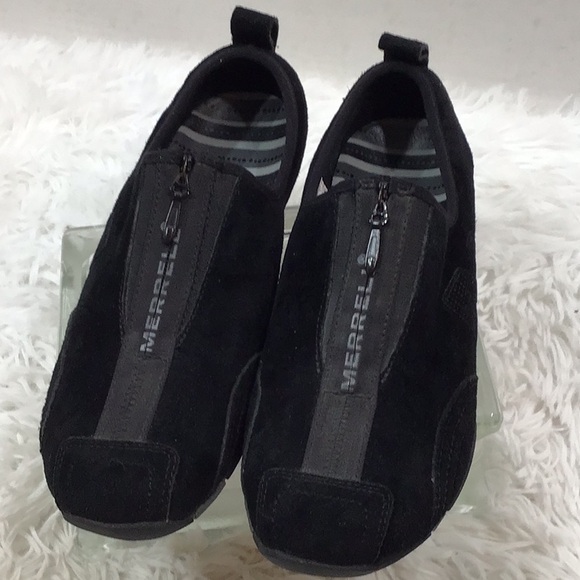 Merrell black suede Barrado slip on sneakers 7 - Picture 1 of 9